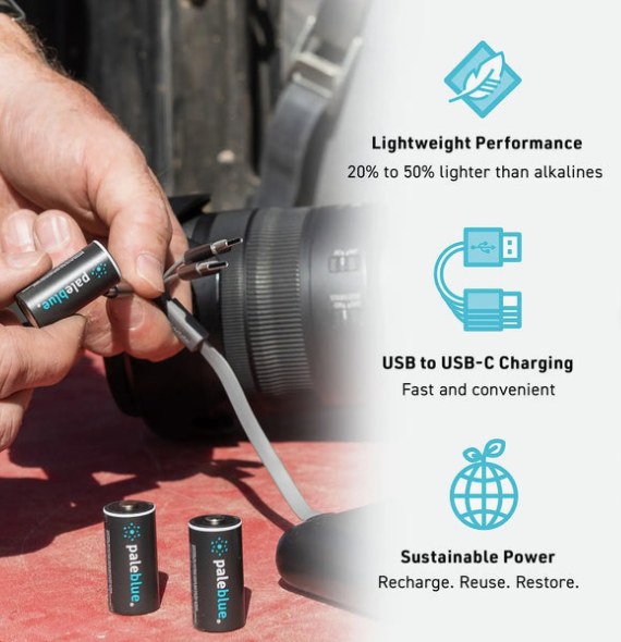 CR123A USB-C Rechargeable Batteries