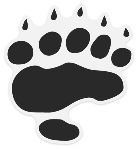 Black Bear Paw Sticker