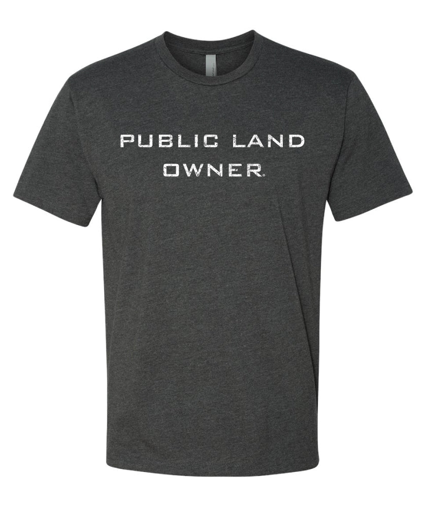 Public Land Owner T-Shirt - Charcoal/Logo