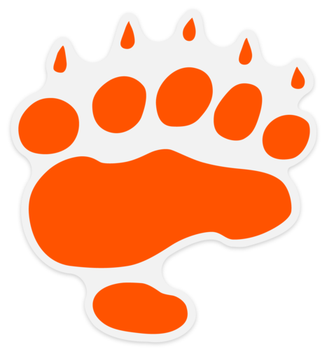 Orange Bear Paw Sticker